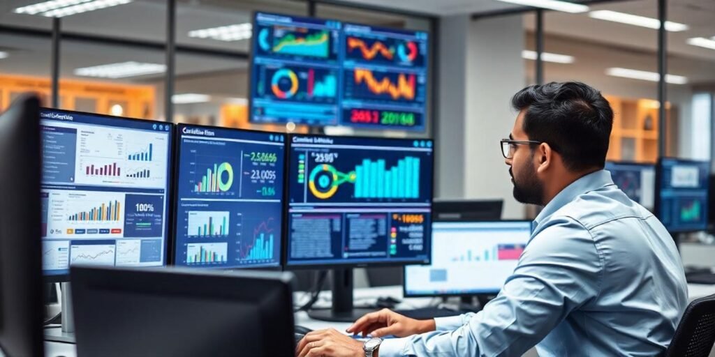 Interactive data visualization dashboard showcasing key performance metrics in the IT-ITES sector